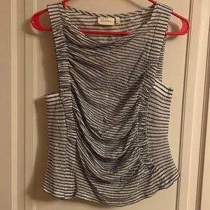 Stylish blue and white striped Anthropologie shirt. Size S